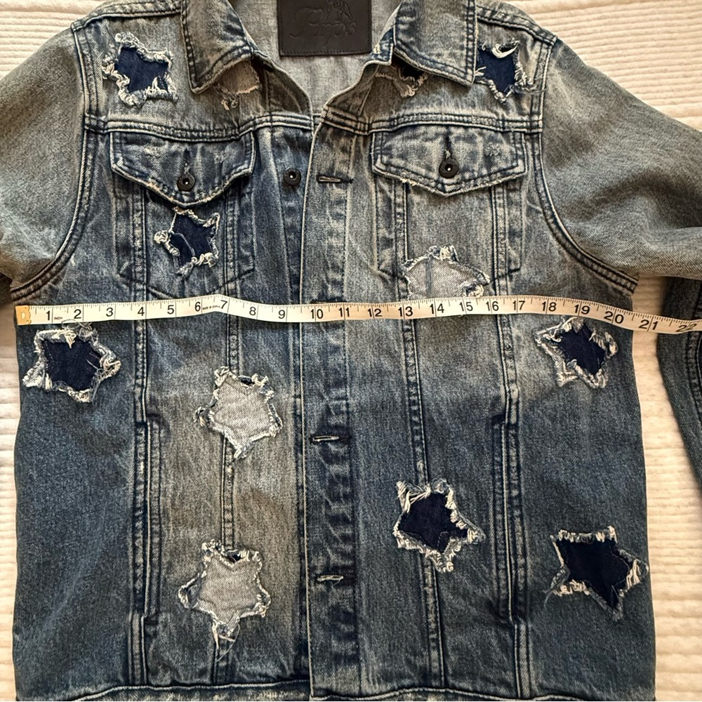 PRPS Distressed Denim Star Jacket - Picture 3 of 5